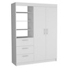 Tiramisubest White Kenya 3 Drawers Armoire ¨C Features Two Internal Hangers for Garment Hanging + Three Storage Drawers - 3 of 4