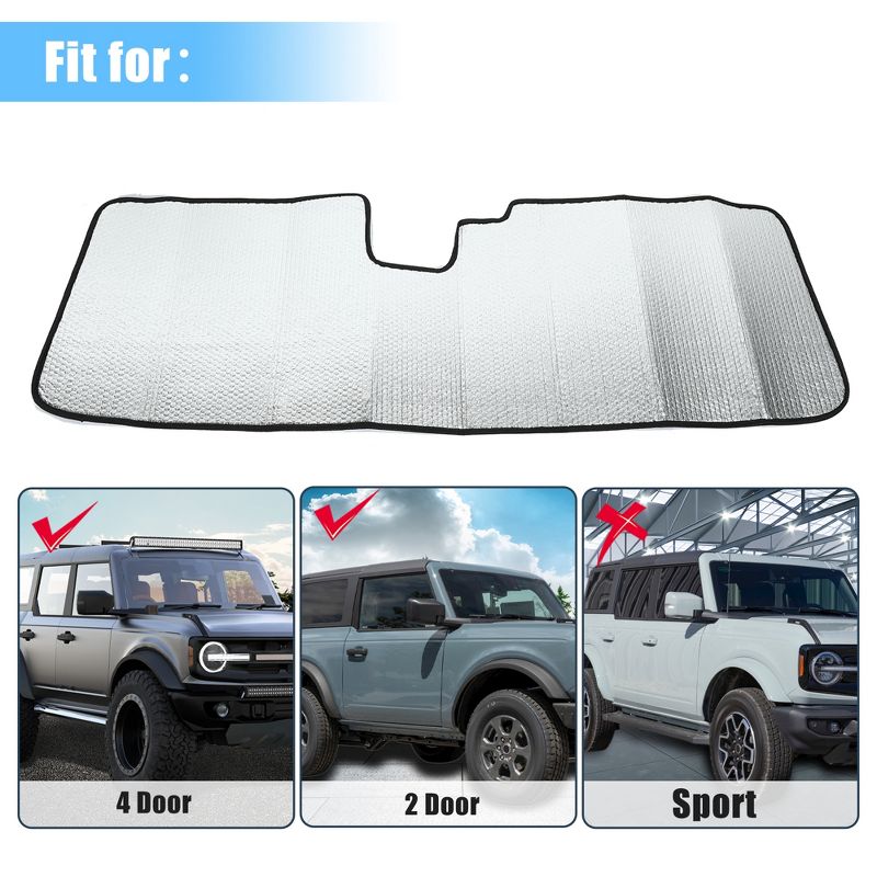 Unique Bargains Car Sun Visor Insulated Sun Shade Cover for Ford Bronco 2021 2022 Silver Tone 1 Pc, 3 of 8