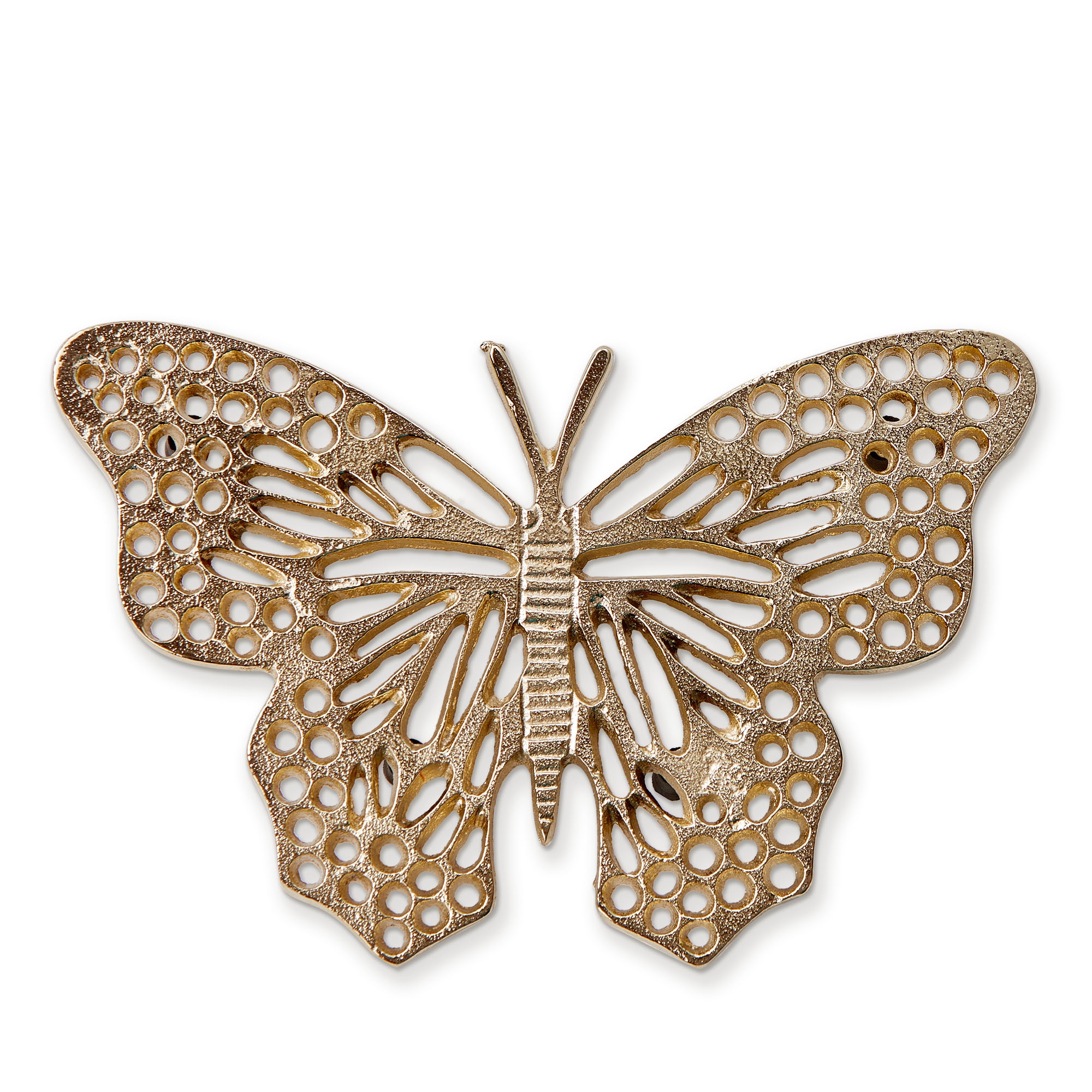 tag Butterfly Trivet Gold 8x5 Inch Hand Wash Everyday Kitchen Accessory Potholders and Mitts