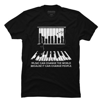 Men's Design By Humans Music can change the world By jandastore T-Shirt