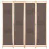 vidaXL 4-Panel Room Divider Brown 62.9 inches x66.9 inches x1.6 inches  Fabric - 2 of 4