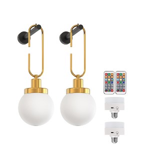 DORESshop 6 in. 1-Light 2-Pack Wireless Dimmable Sconce Lamps for Cozy Bedroom or Reading Corner - 1 of 4