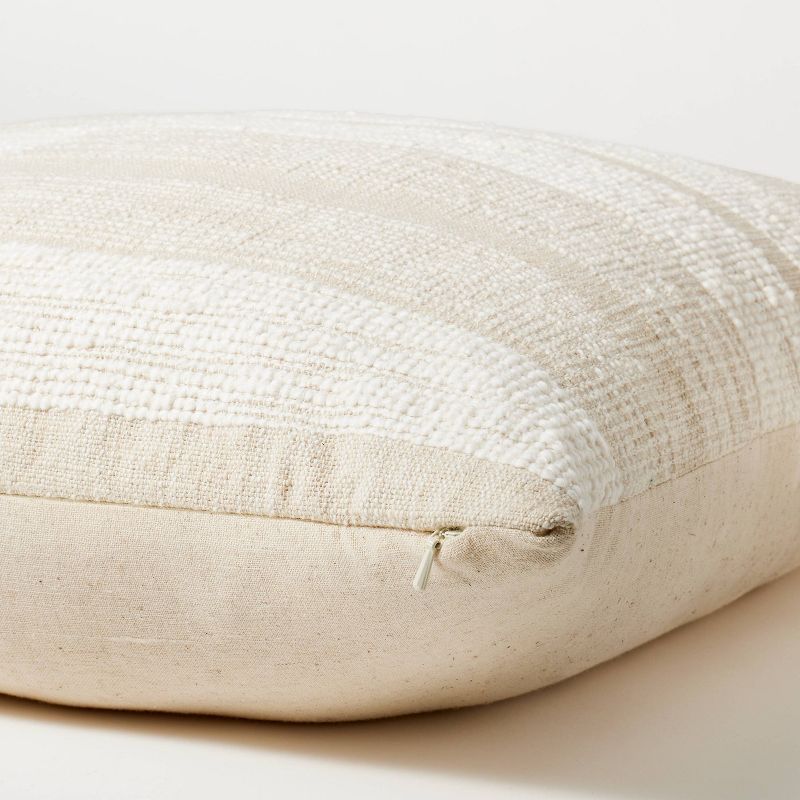 Oversized Woven Striped Square Throw Pillow Cream/Brown - Threshold&#8482; designed with Studio McGee, 5 of 9
