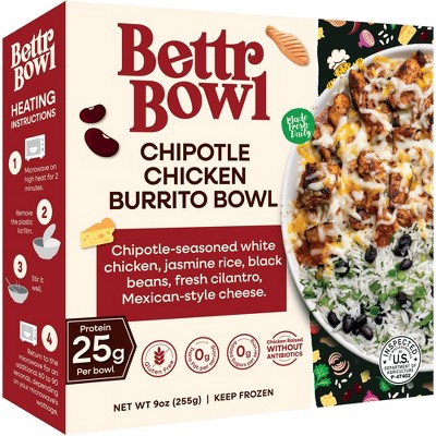 Bettr Bowl Frozen Chipotle Chicken Burrito Bowl - 9oz
