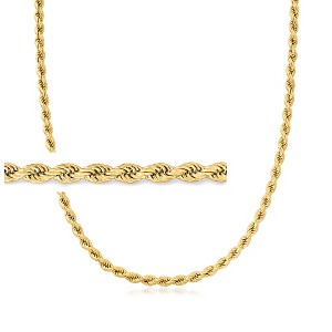 Ross-Simons 4mm 18kt Gold Over Sterling Rope-Chain Necklace - 1 of 4