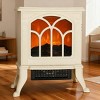 ChicFurnit Indoor Fireplaces 18" Freestanding Fireplace Fireplace Heater with Realistic Flames for Indoor Living Room, Beige, 14.8"*9"*17.3" - 2 of 4