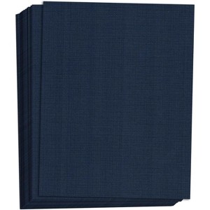 Hamilco Blue Linen Textured Cardstock Thick Paper - 11 x 17" Heavy Weight 80 lb Cover Card Stock - 25 Pack - 1 of 4