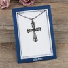 Anna-Kaci Black & Silver Gunmetal Crystal Cross Necklace with Religious Message Card & Envelope Jewelry Gift - 3 of 4