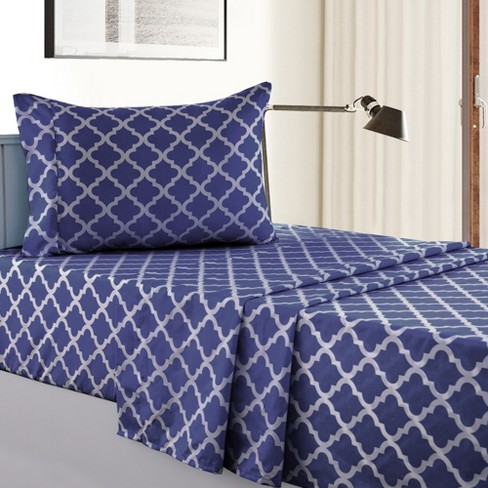 Cataract mist grijs Lux Decor Collection Twin Bed Sheets - Microfiber Deep Pocket Bedding Sheets  Set & Pillowcases - Navy Blue : Target