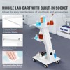 VEVOR Lab Trolley, Rolling Lab Cart with Built-in Socket, 3-Layer Metal Mobile Trolley, Tray Rolling Clinic Cart , 220 lbs Weight Capacit - 3 of 4