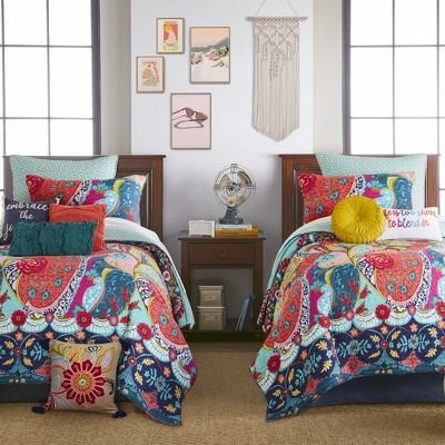 Jules Twin Red Cotton Reversible Quilt Set