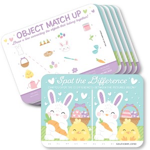 Big Dot of Happiness Spring Easter Bunny - 2-in-1 Happy Easter Party Cards - Activity Duo Games - Set of 20 - 1 of 4