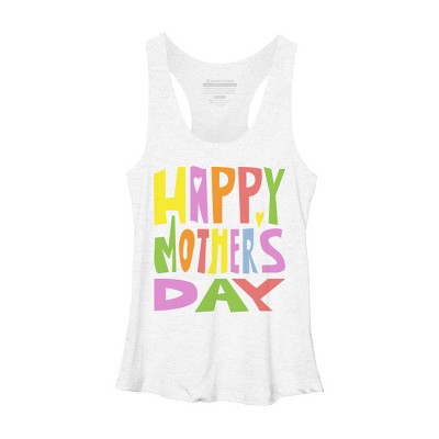 Women's Design By Humans Happy Mother's Day Colorful Text By Yunta Racerback Tank Top