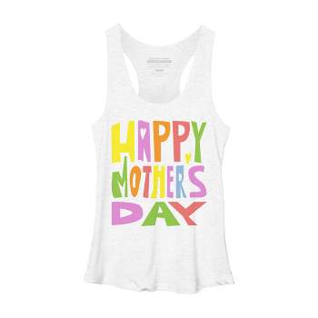 Women's Design By Humans Happy Mother's Day Colorful Text By Yunta Racerback Tank Top