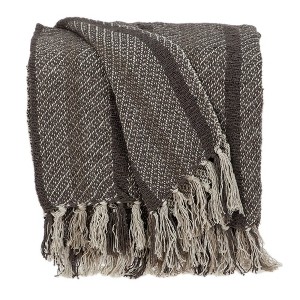 Parkland Collection,Jax Casual Brown 52" X 67" Woven Handloom Throw - 1 of 4