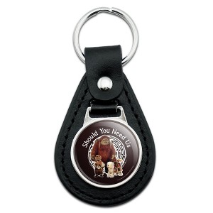 Should You Need Us Labyrinth With Ludo Hoggle And Didymus Black Leather Keychain - 1 of 3