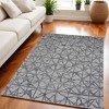 Gray Wool Geometric Hand Knotted Distressed Area Rug - 2 of 4