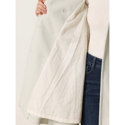 INSPIRE CHIC Women's Winter Long Lapel Collar Double Breast Coats Large Cream White — фото 5