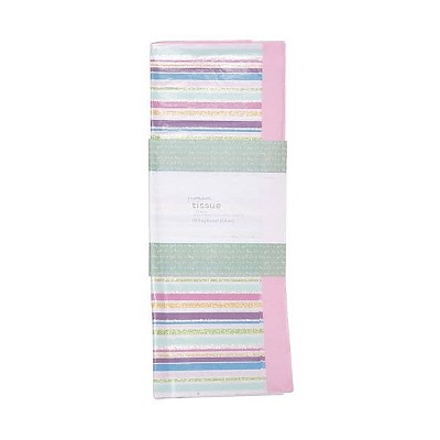 JAM Paper Gift Tissue Paper Colorful Glitter Stripes 4 Sheets/Pack 7050836391
