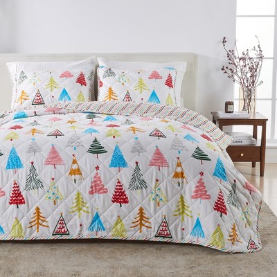 Cheerful Holiday Reversible Quilt Set with Shams - Great Bay Home