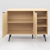 Himari Sideboard Buffet Natural - CorLiving: Mid-Century Storage, Laminate Surface, MDF Frame, 5 Shelves - 4 of 4