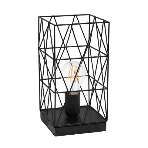 Metal Geometric Square Table Lamp Black - Simple Designs - image 1 of 4