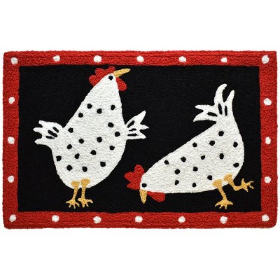 Jellybean "Cluck Cluck Chicks" Indoor/Outdoor Accent Rug – Farmhouse Chicken Design