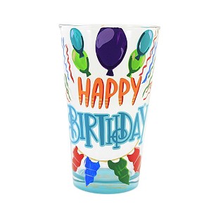 5.75 In Happy Birthday Pint Glass Lolita Hand Painted Specialty Beer Glasses - 1 of 2