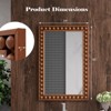 Costway 24" x 36" Rustic Decorative Wall Mirror with Solid Wood Frame Beads for Living Room Brown/White - 3 of 4