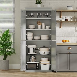COZONY 70'' Tall Pantry Cabinet with Doors & Adjustable Shelves – Modern Kitchen Storage Cupboard for Dining & Living Room - 1 of 4