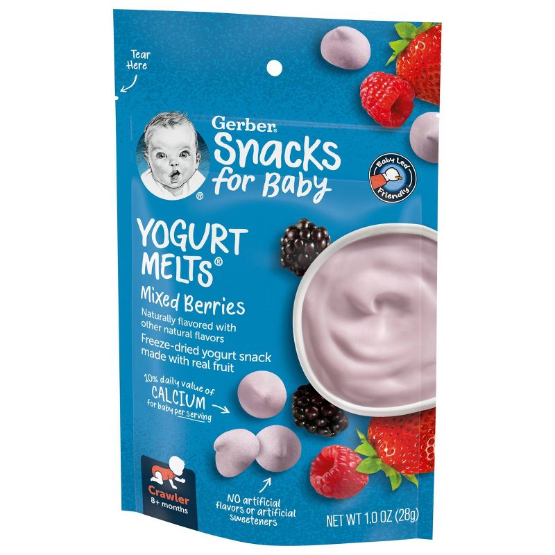 Gerber Yogurt Melts Mixed Berries Freeze-Dried Yogurt &#38; Fruit Snacks - 1oz, 4 of 9