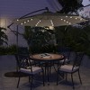 CLIHOME 11 ft. Outdoor LED Lamp Cantilever Umbrella 360-degree Rotation Patio Offset Umbrella with Base - 2 of 4