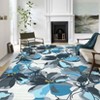 Washable  Modern Flower Pattern Area Rug Non Slip Low Pile Floor Carpet Soft Foldable Stain Resistant Non Shedding Throw Rug - 2 of 4