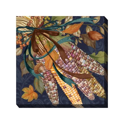 Cottage Garden West of The Wind Harvest Corn Colorful 24 x 24 Inch Waterproof Gallery Wrapped Canvas, Outdoor Garden, Yard, Patio All Weather Hanging
