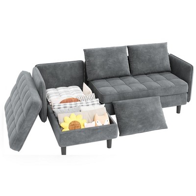 Modern Reversible 3-Seat Sofa, Convertible Sectional Couch, L-Shaped Storage Sofa, Space-Saving for Living Room