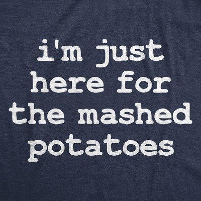 Мужские футболки Crazy Dog T-Shirts, Inc. Mens Funny T Shirts Im Just Here For The Mashed Potatos Sarcastic Thanksgiving Graphic Novelty Tee For Men - Crazy Dog Men's T Shirt for XXL — фото 2