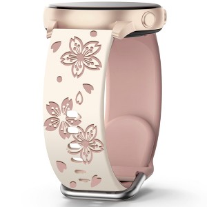 HTUTWOO Two-tone Silicone Band Engraved Strap compatible with Galaxy Watch 7/6/5/4, 20mm,22mm Straps - 1 of 4