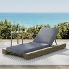 Christopher Knight Home Ian Acacia Wood Armless Adjustable Chaise Lounge with 4" Thick Cushion - 2 of 4