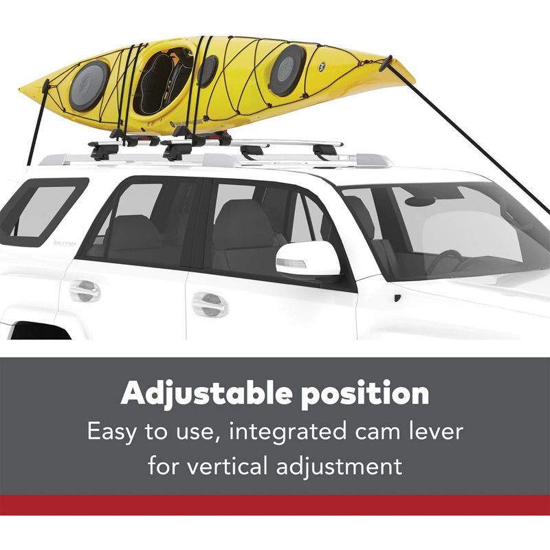 Yakima JayLow Rooftop Mounted Kayak Rack for Vehicles Carrying Up To 2 Kayaks in J Cradle Position with Heavy Duty Straps, Bow and Stern Tie Downs, 2 of 7