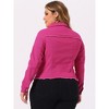 Agnes Orinda Women's Plus Size Classic Denim Long Sleeve with Pockets Fashion Jean Jackets - 4 of 4