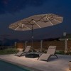 PURPLE LEAF 13ft Patio Market Umbrella and Base Double-Sided Rectangle Outdoor Table Sun Umbrellas with Crank - 2 of 4