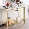 Narrow Console Table with Engineered Wood Shelf and Metal Frame, Small Entryway Sofa Table for Living Room, Foyer, Bedroom, Behind Couch - 4 of 4