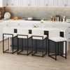 4/6 Modern Bar Stools , Upholstered Counter Height 24.8" Bar Stools,Faux Leather Counter Stools Bar Chairs with Back for Kitchen Island, Beige - 3 of 4