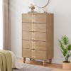 Coucheta Vintage Oak 5-Drawer Dresser – Tall Storage Unit with Gold Handles & Deep Drawers for Bedroom, Living Room, Entryway - 3 of 4