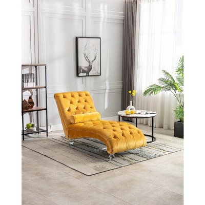 Leisure Concubine Sofa with Solid Acrylic Legs for Living Room or Bedroom