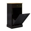 Sevobal Utility Storage Cabinets, Closed Cabinet with Flip Drawer, Large Capacity for Living Room Kitchen Hallway, Black, 19.68"*3.62"*35.42" - 3 of 4