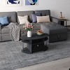 HOMLUX Modern Oval Coffee Table with Side Shelves and Fabric Storage Bin for Living Room - 3 of 4