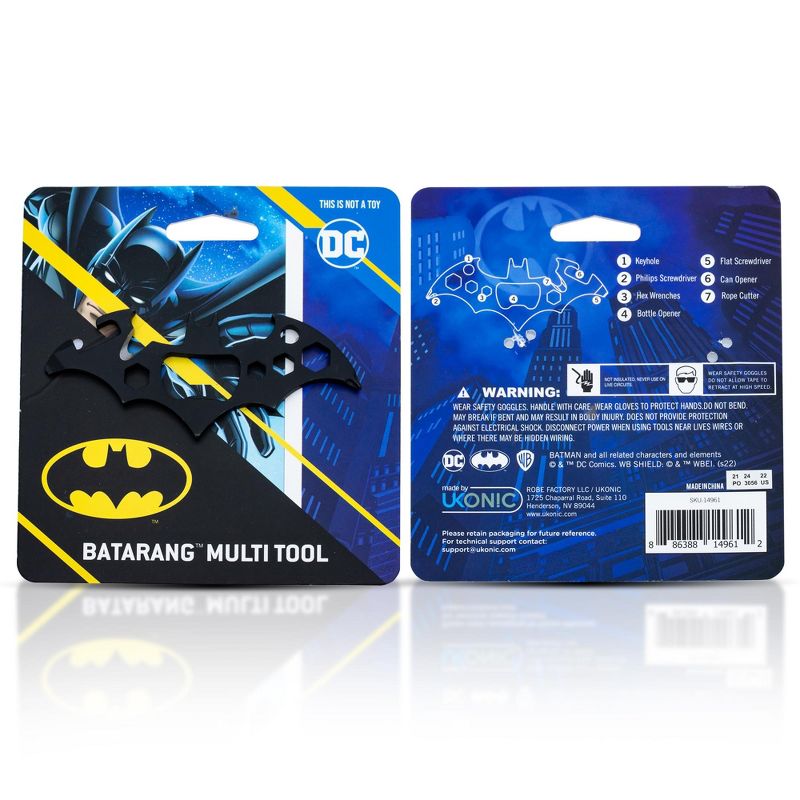 Ukonic DC Comics Batman Batarang Pocket Size 6-In-1 Portable Multitool Kit, 2 of 8