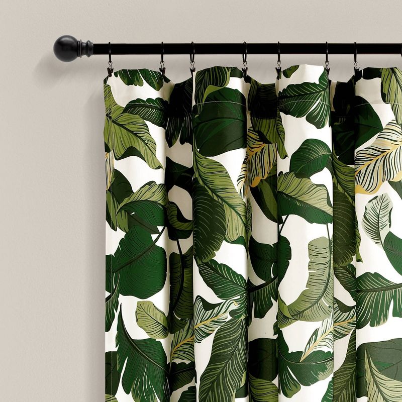 2pk 52&#34;x63&#34; Light Filtering Tropical Paradise Curtain Panels Green - Lush D&#233;cor, 3 of 8