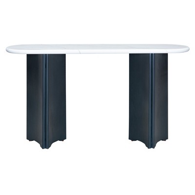 Infurnic Decorative Storage Cabinets Rustic Sofa Table with Curved Legs, Hallway Accent Table for Entrance and Living Room, Blue, 53.9"*14"*30"